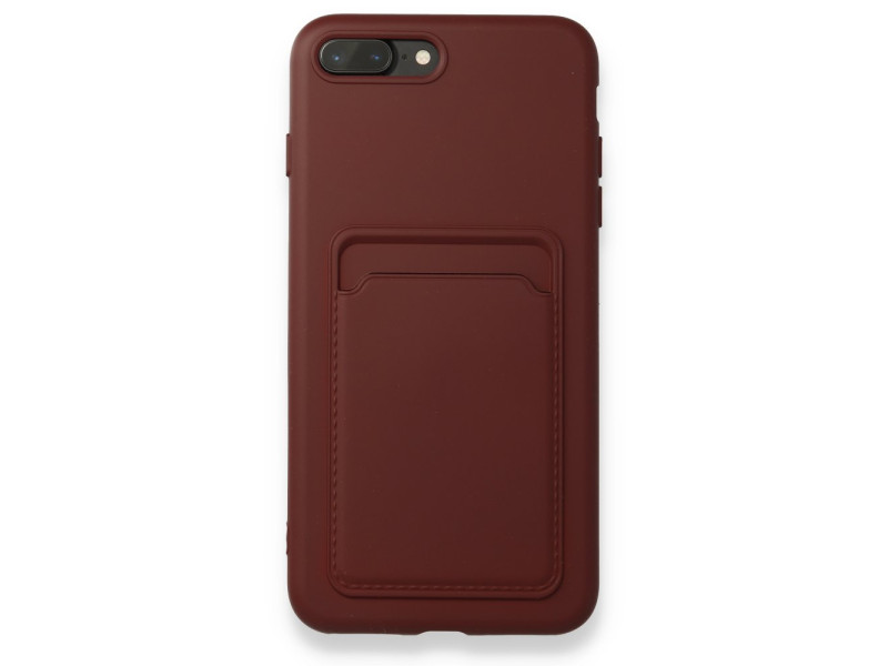 Newface iPhone 7 Plus Kılıf Kelvin Kartvizitli Silikon - Bordo