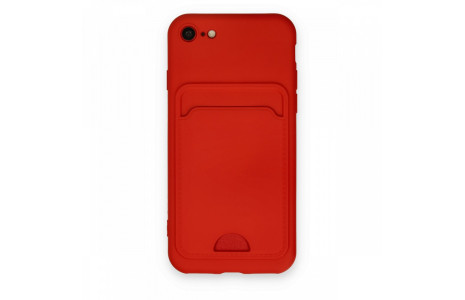 Newface iPhone 8 Kılıf Kelvin Kartvizitli Silikon - Kırmızı