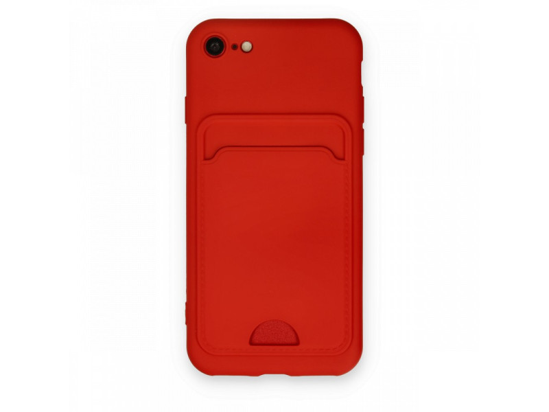 Newface iPhone 8 Kılıf Kelvin Kartvizitli Silikon - Kırmızı