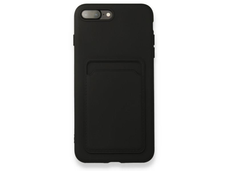 Newface iPhone 8 Plus Kılıf Kelvin Kartvizitli Silikon - Siyah