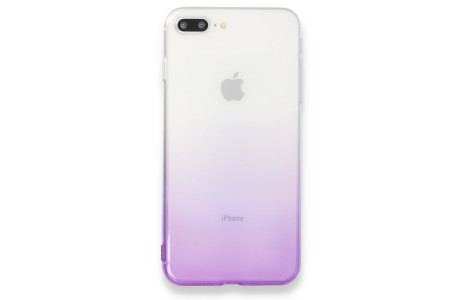 Newface iPhone 7 Plus Kılıf Lüx Çift Renkli Silikon - Mor