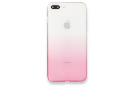 Newface iPhone 7 Plus Kılıf Lüx Çift Renkli Silikon - Pembe
