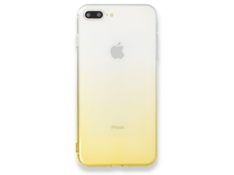 Newface iPhone 7 Plus Kılıf Lüx Çift Renkli Silikon - Sarı