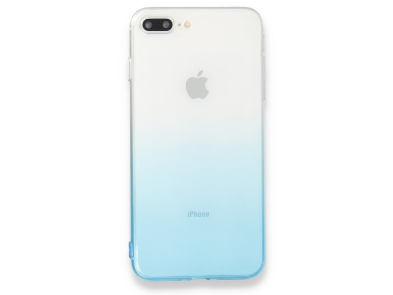 Newface iPhone 7 Plus Kılıf Lüx Çift Renkli Silikon - Turkuaz