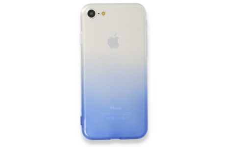 Newface iPhone 7 Kılıf Lüx Çift Renkli Silikon - Mavi