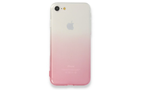 Newface iPhone 7 Kılıf Lüx Çift Renkli Silikon - Pembe