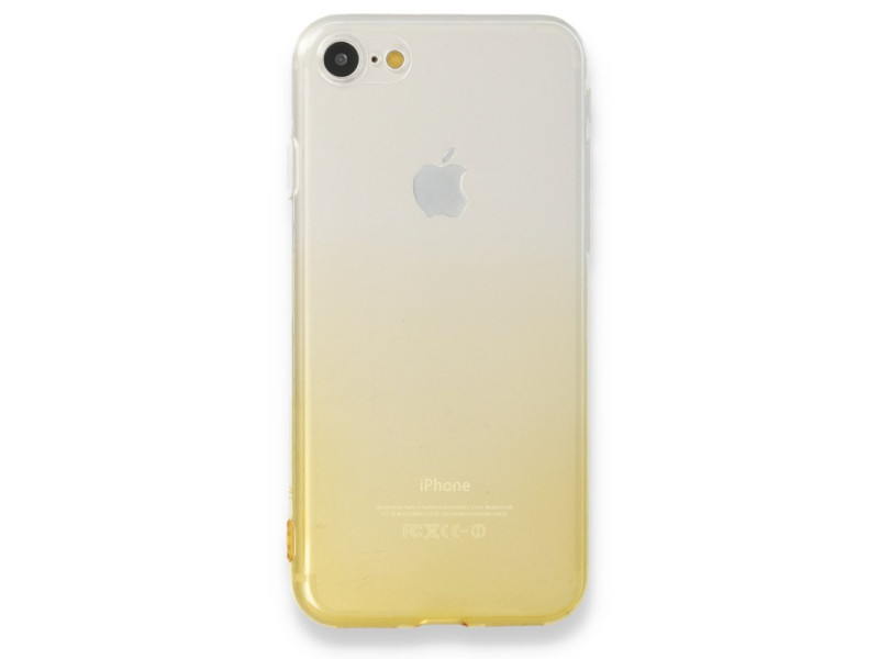 Newface iPhone 7 Kılıf Lüx Çift Renkli Silikon - Sarı