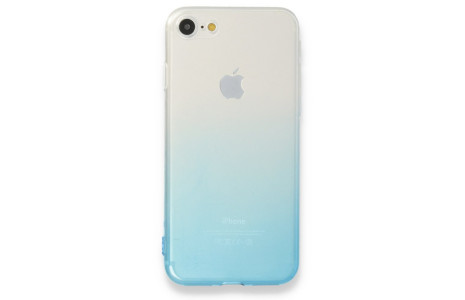Newface iPhone 7 Kılıf Lüx Çift Renkli Silikon - Turkuaz