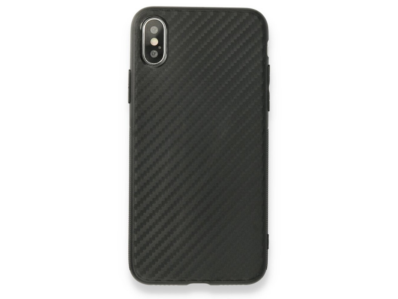 Newface iPhone X Kılıf Carbonix Silikon - Siyah