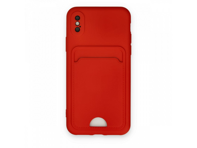 Newface iPhone X Kılıf Kelvin Kartvizitli Silikon - Kırmızı