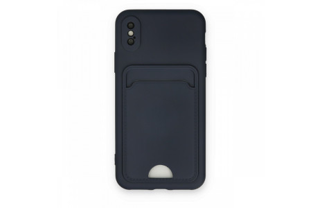 Newface iPhone X Kılıf Kelvin Kartvizitli Silikon - Lacivert