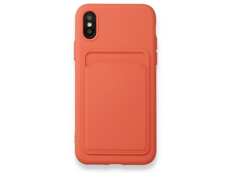 Newface iPhone X Kılıf Kelvin Kartvizitli Silikon - Turuncu