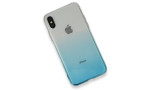 Newface iPhone X Kılıf Lüx Çift Renkli Silikon - Turkuaz