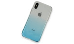 Newface iPhone X Kılıf Lüx Çift Renkli Silikon - Turkuaz