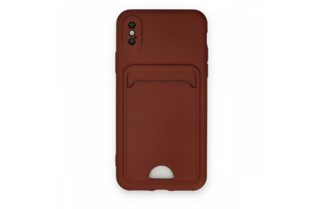Newface iPhone XS Kılıf Kelvin Kartvizitli Silikon - Bordo