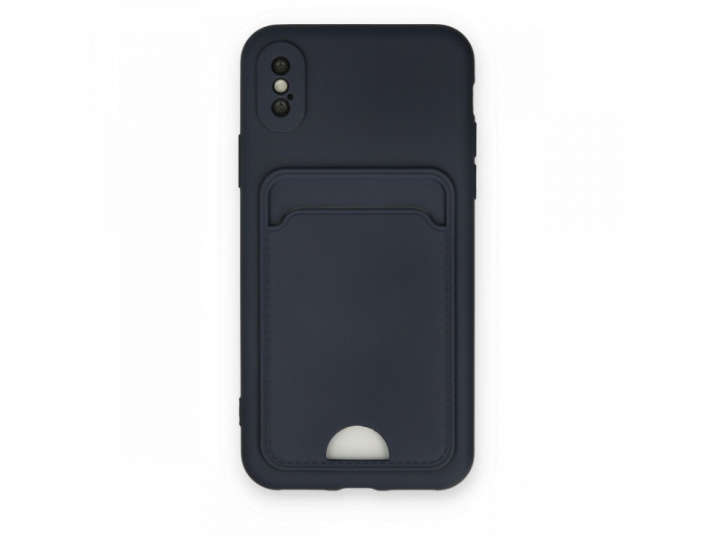 Newface iPhone XS Kılıf Kelvin Kartvizitli Silikon - Lacivert