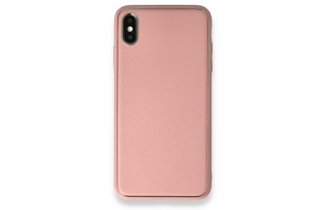 Newface iPhone XS Max Kılıf Coco Deri Silikon Kapak - Pembe