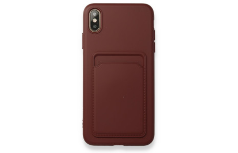 Newface iPhone XS Max Kılıf Kelvin Kartvizitli Silikon - Bordo