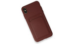 Newface iPhone XS Max Kılıf Kelvin Kartvizitli Silikon - Bordo
