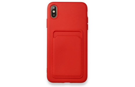 Newface iPhone XS Max Kılıf Kelvin Kartvizitli Silikon - Kırmızı