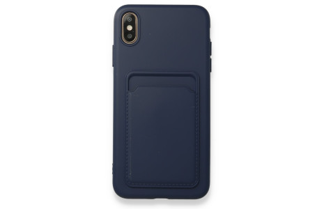 Newface iPhone XS Max Kılıf Kelvin Kartvizitli Silikon - Lacivert