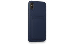 Newface iPhone XS Max Kılıf Kelvin Kartvizitli Silikon - Lacivert