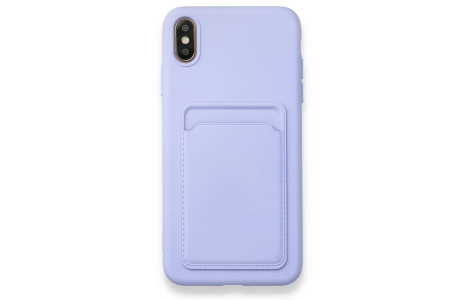 Newface iPhone XS Max Kılıf Kelvin Kartvizitli Silikon - Lila