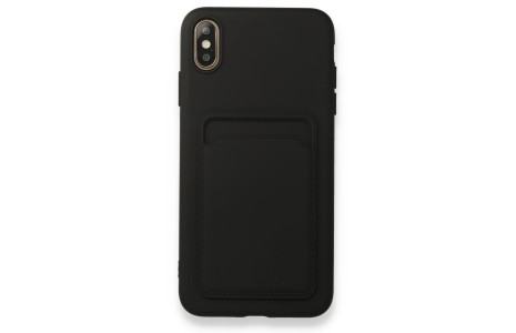 Newface iPhone XS Max Kılıf Kelvin Kartvizitli Silikon - Siyah