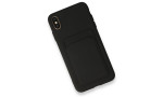 Newface iPhone XS Max Kılıf Kelvin Kartvizitli Silikon - Siyah