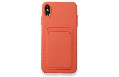 Newface iPhone XS Max Kılıf Kelvin Kartvizitli Silikon - Turuncu