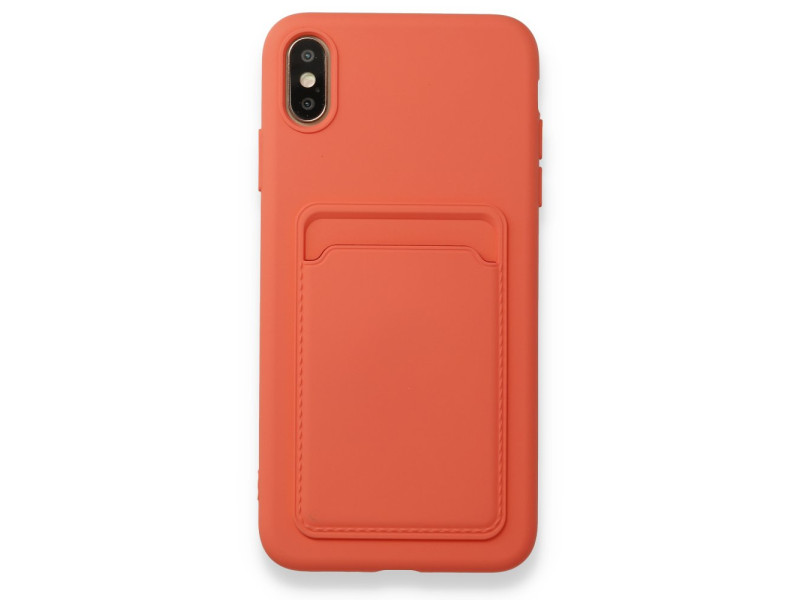 Newface iPhone XS Max Kılıf Kelvin Kartvizitli Silikon - Turuncu