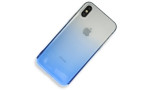 Newface iPhone XS Kılıf Lüx Çift Renkli Silikon - Mavi