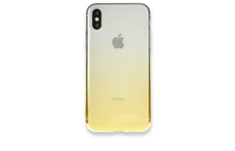 Newface iPhone X Kılıf Lüx Çift Renkli Silikon - Sarı