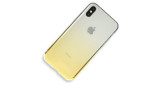 Newface iPhone X Kılıf Lüx Çift Renkli Silikon - Sarı