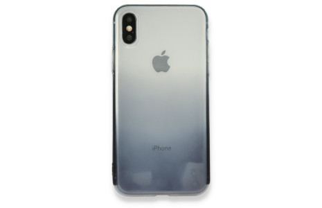Newface iPhone X Kılıf Lüx Çift Renkli Silikon - Siyah