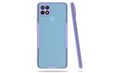 Newface Oppo A15 Kılıf Platin Silikon - Lila