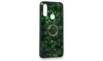 Newface Oppo A31 Kılıf Marble Yüzüklü Silikon - Yeşil