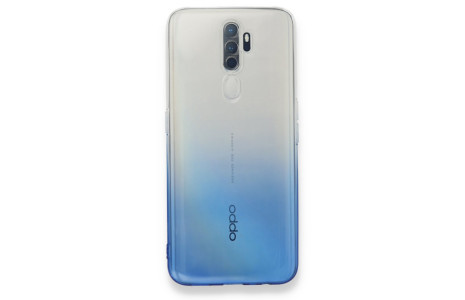 Newface Oppo A9 2020 Kılıf Lüx Çift Renkli Silikon - Mavi
