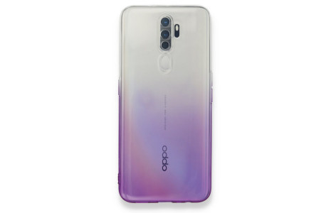 Newface Oppo A9 2020 Kılıf Lüx Çift Renkli Silikon - Mor