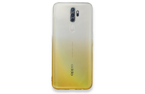 Newface Oppo A9 2020 Kılıf Lüx Çift Renkli Silikon - Sarı