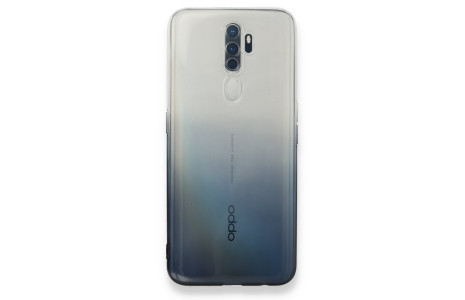 Newface Oppo A9 2020 Kılıf Lüx Çift Renkli Silikon - Siyah