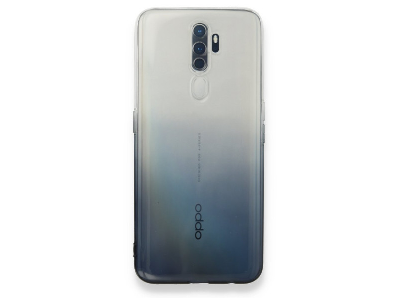 Newface Oppo A9 2020 Kılıf Lüx Çift Renkli Silikon - Siyah