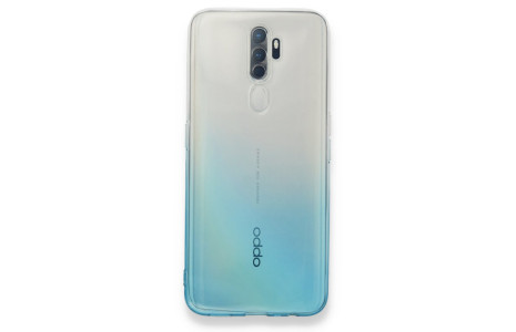 Newface Oppo A9 2020 Kılıf Lüx Çift Renkli Silikon - Turkuaz