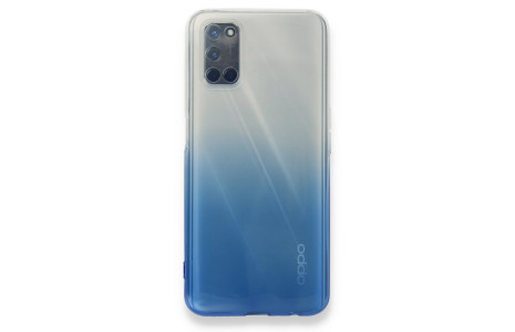 Newface Oppo A72 Kılıf Lüx Çift Renkli Silikon - Mavi