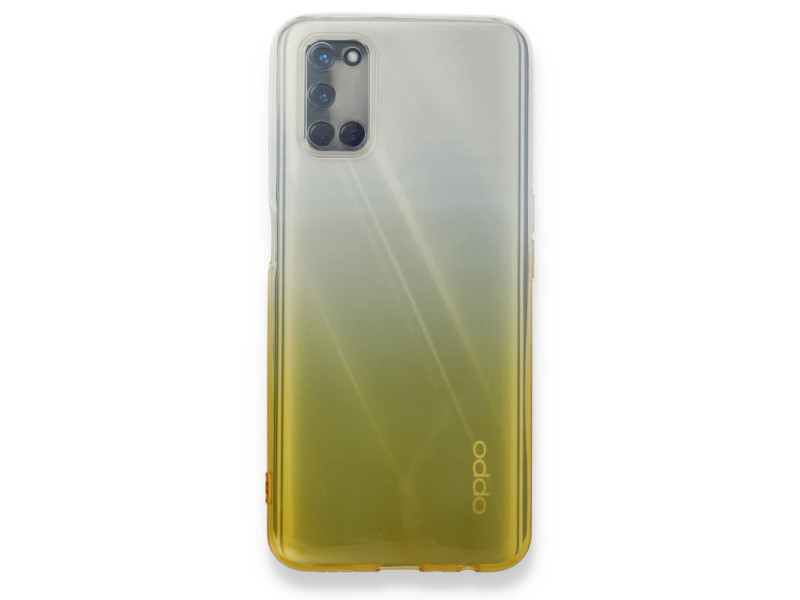 Newface Oppo A52 Kılıf Lüx Çift Renkli Silikon - Sarı