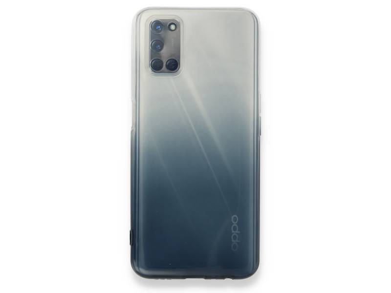 Newface Oppo A52 Kılıf Lüx Çift Renkli Silikon - Siyah