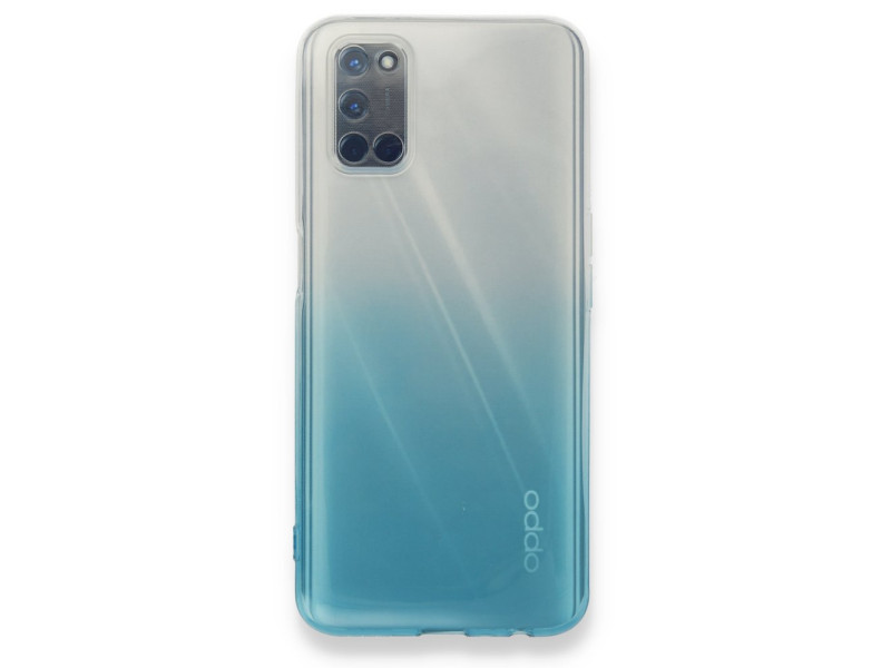 Newface Oppo A52 Kılıf Lüx Çift Renkli Silikon - Turkuaz