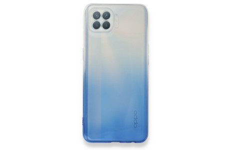 Newface Oppo Reno 4 Lite Kılıf Lüx Çift Renkli Silikon - Mavi