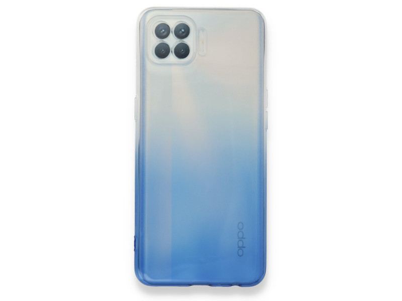 Newface Oppo Reno 4 Lite Kılıf Lüx Çift Renkli Silikon - Mavi