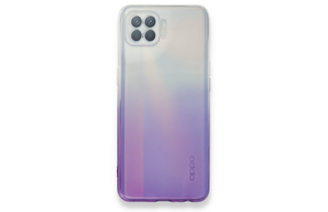 Newface Oppo Reno 4 Lite Kılıf Lüx Çift Renkli Silikon - Mor